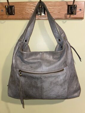 Festival Boho HOBO Allanis Leather Granite Gold Shoulder Bag